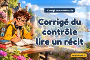 Corrigé du contrôle d'anglais 5e : Corrigé du contrôle lire un récit