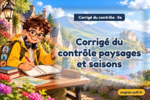 Corrigé du contrôle d'anglais 5e : Corrigé du contrôle paysages et saisons