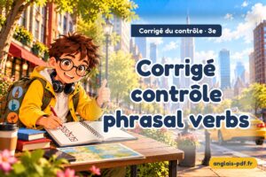 Corrigé du contrôle d'anglais 3e : Corrigé contrôle phrasal verbs