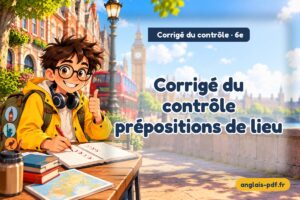 Corrigé du contrôle d'anglais 6e : Corrigé du contrôle prépositions de lieu
