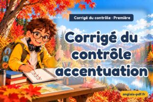 Corrigé du contrôle d'anglais première : Corrigé du contrôle accentuation