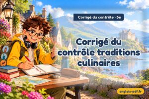 Corrigé du contrôle d'anglais 5e : Corrigé du contrôle traditions culinaires