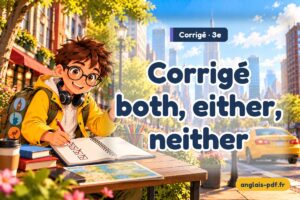 Corrigé des exercices d'anglais 3e : Corrigé both, either, neither
