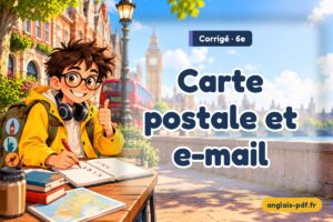 Corrigé des exercices d'anglais 6e : Carte postale et e-mail