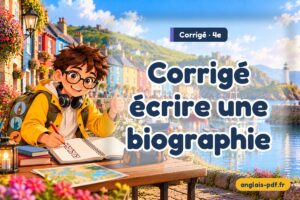 Corrigé des exercices d'anglais 4e : Corrigé écrire une biographie