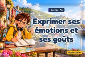Corrigé des exercices d'anglais 4e : Exprimer ses émotions et ses goûts