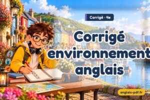 Corrigé des exercices d'anglais 4e : Corrigé environnement anglais