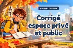 Corrigé des exercices d'anglais terminale : Corrigé espace privé et public