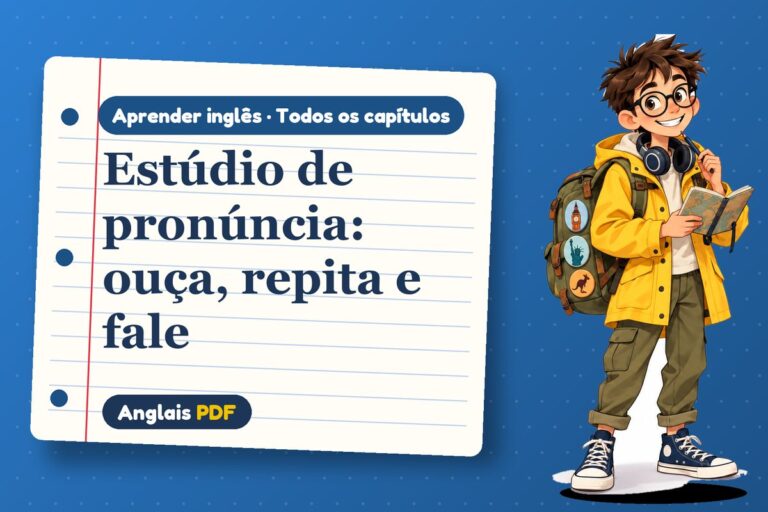 Estúdio de pronúncia de inglês: ouça, repita e fale