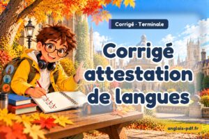 Corrigé des exercices d'anglais terminale : Corrigé attestation de langues