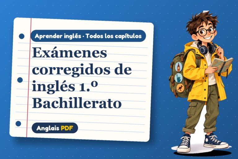Exámenes corregidos de inglés 1.º Bachillerato: libro de 77 páginas para descargar en PDF