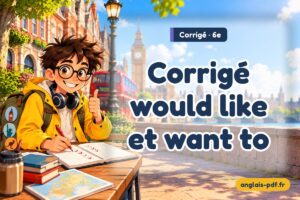 Corrigé des exercices d'anglais 6e : Corrigé would like et want to