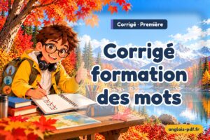 Corrigé des exercices d'anglais première : Corrigé formation des mots