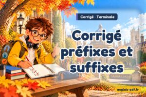 Corrigé des exercices d'anglais terminale : Corrigé préfixes et suffixes