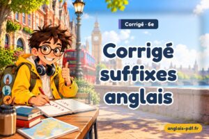 Corrigé des exercices d'anglais 6e : Corrigé suffixes anglais