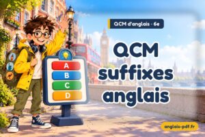 QCM d'anglais 6e : QCM suffixes anglais