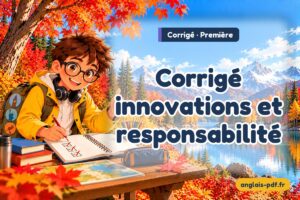 Corrigé des exercices d'anglais première : Corrigé innovations et responsabilité