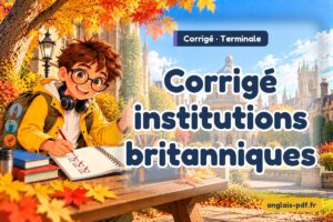 Corrigé des exercices d'anglais terminale : Corrigé institutions britanniques