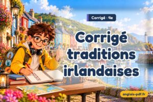 Corrigé des exercices d'anglais 4e : Corrigé traditions irlandaises