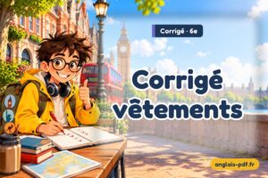 Corrigé des exercices d'anglais 6e : Corrigé vêtements