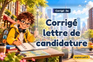Corrigé des exercices d'anglais 3e : Corrigé lettre de candidature