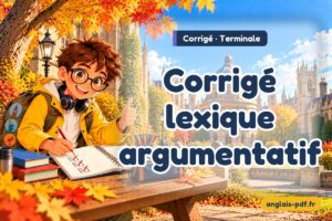 Corrigé des exercices d'anglais terminale : Corrigé lexique argumentatif