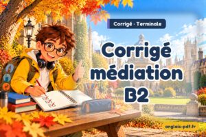 Corrigé des exercices d'anglais terminale : Corrigé médiation B2