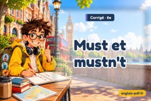 Corrigé des exercices d'anglais 6e : Must et mustn't
