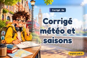 Corrigé des exercices d'anglais 6e : Corrigé météo et saisons