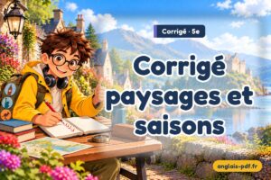 Corrigé des exercices d'anglais 5e : Corrigé paysages et saisons