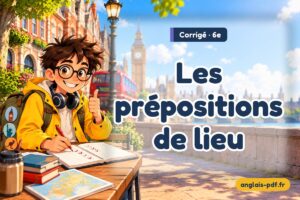 Corrigé des exercices d'anglais 6e : Les prépositions de lieu