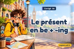 Corrigé des exercices d'anglais 6e : Le présent en be + -ing