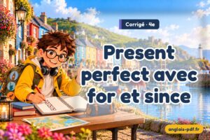 Corrigé des exercices d'anglais 4e : Present perfect avec for et since