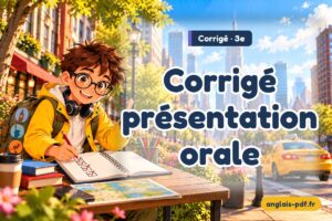 Corrigé des exercices d'anglais 3e : Corrigé présentation orale