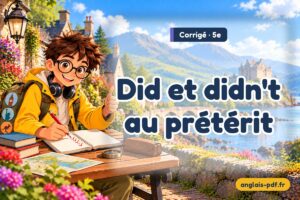 Corrigé des exercices d'anglais 5e : Did et didn't au prétérit