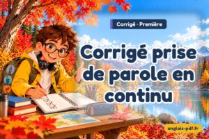 Corrigé des exercices d'anglais première : Corrigé prise de parole en continu