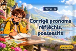 Corrigé des exercices d'anglais 5e : Corrigé pronoms réfléchis, possessifs