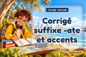 Corrigé des exercices d'anglais seconde : Corrigé suffixe -ate et accents