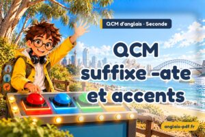 QCM d'anglais seconde : QCM suffixe -ate et accents