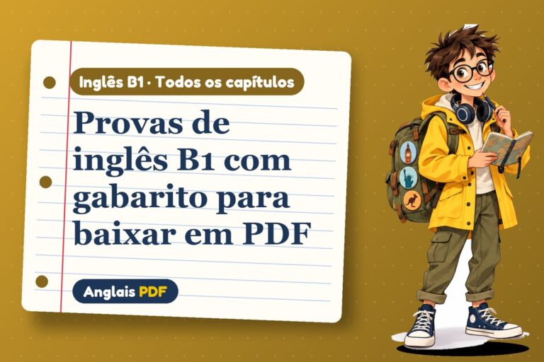 Provas de inglês B1 com gabarito para baixar em PDF