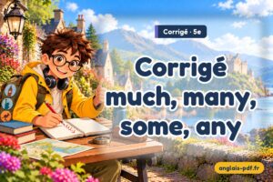 Corrigé des exercices d'anglais 5e : Corrigé much, many, some, any