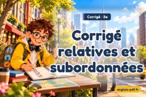 Corrigé des exercices d'anglais 3e : Corrigé relatives et subordonnées
