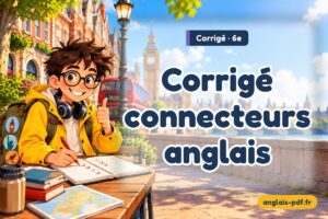 Corrigé des exercices d'anglais 6e : Corrigé connecteurs anglais