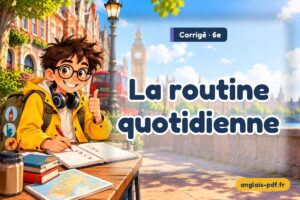 Corrigé des exercices d'anglais 6e : La routine quotidienne