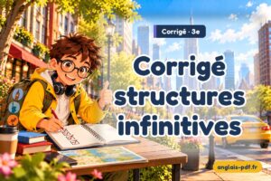 Corrigé des exercices d'anglais 3e : Corrigé structures infinitives