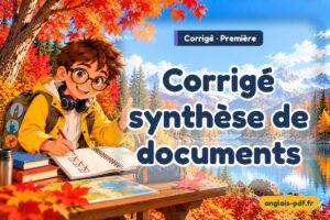 Corrigé des exercices d'anglais première : Corrigé synthèse de documents