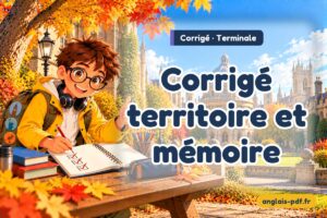Corrigé des exercices d'anglais terminale : Corrigé territoire et mémoire
