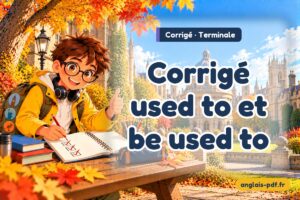 Corrigé des exercices d'anglais terminale : Corrigé used to et be used to