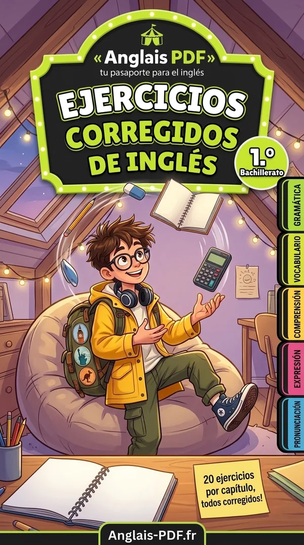 Portada del libro Ejercicios corregidos de inglés 1.º Bachillerato en PDF