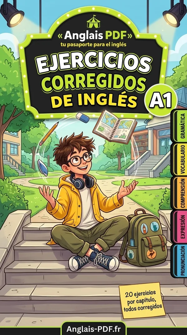 Portada del libro Ejercicios corregidos de inglés A1 en PDF